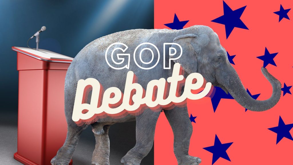 GOP debate with Elephant